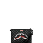 sharks in paris wtf bubbly black check crossover clutch