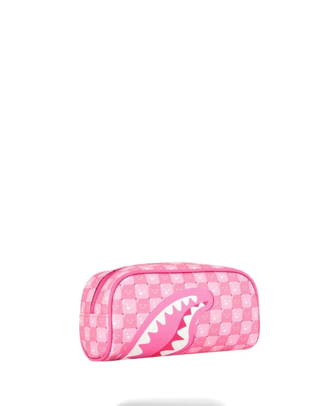 pink new check faces pouch