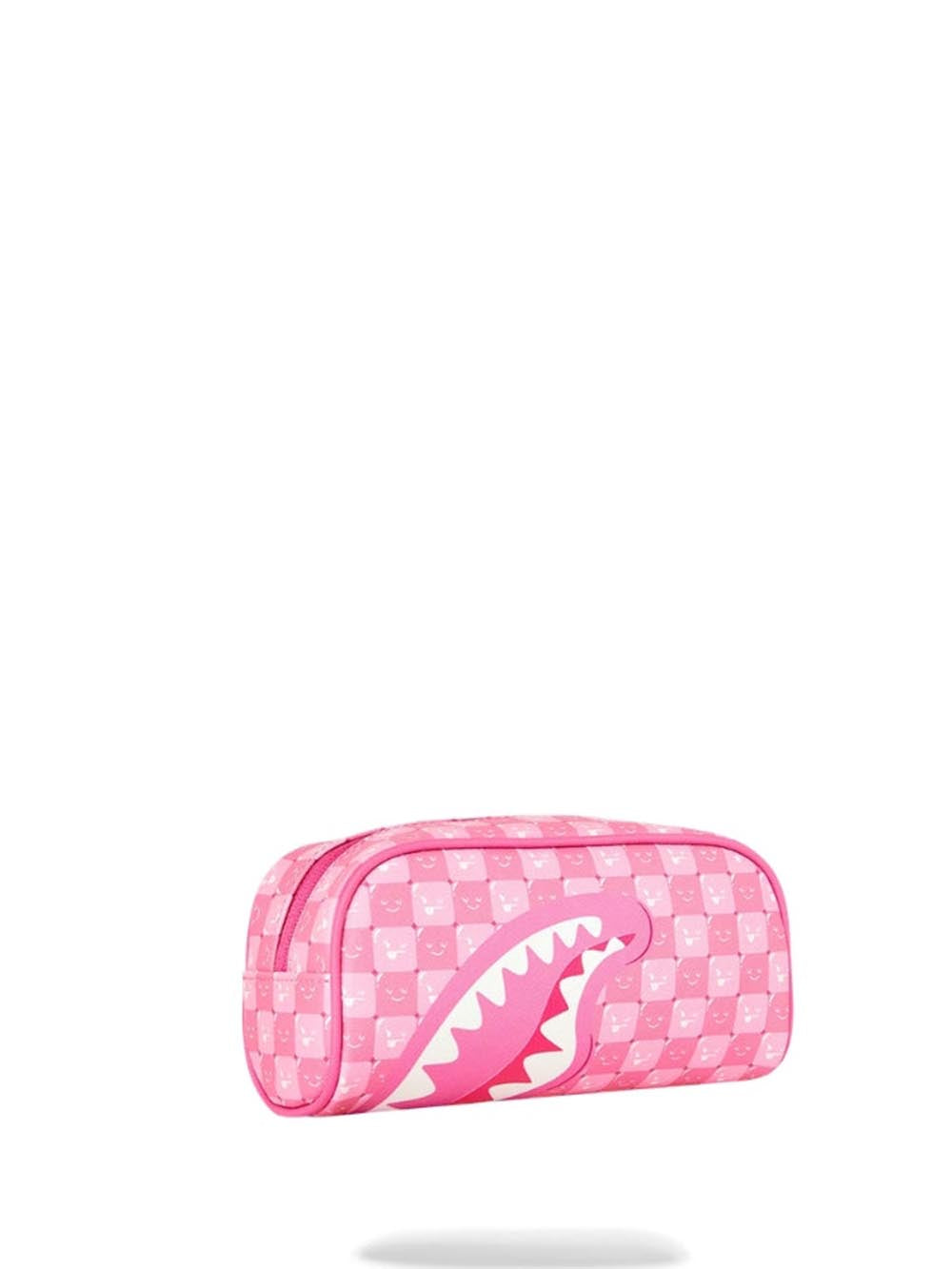 pink new check faces pouch