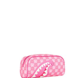 pink new check faces pouch