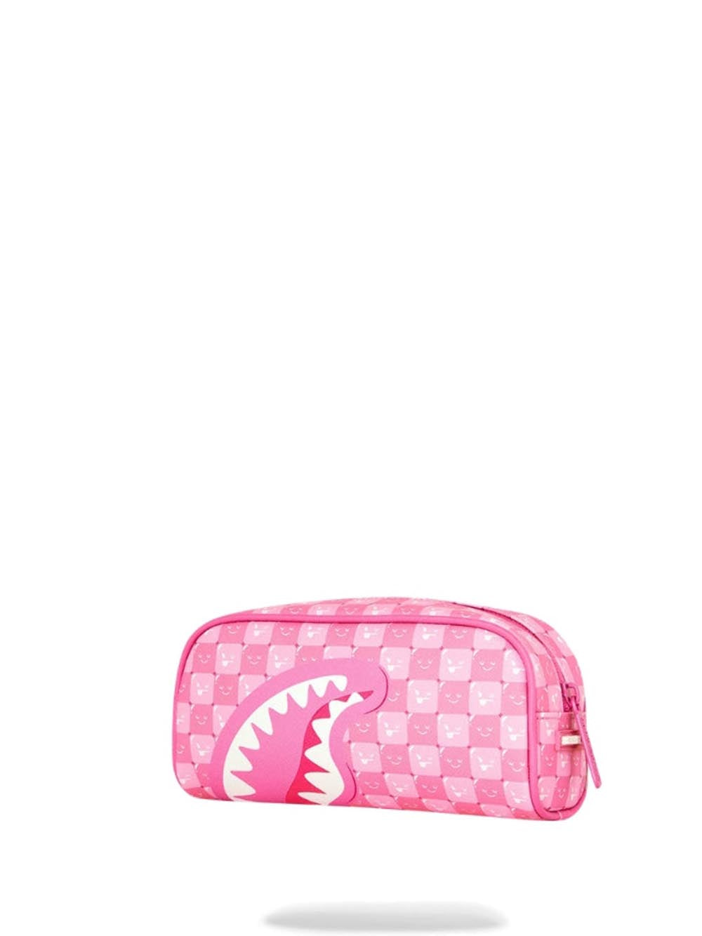 pink new check faces pouch