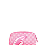 pink new check faces pouch