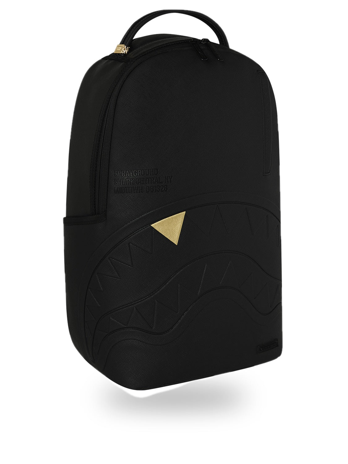 blacked out embossed gold tooth backpack<BR/> 
