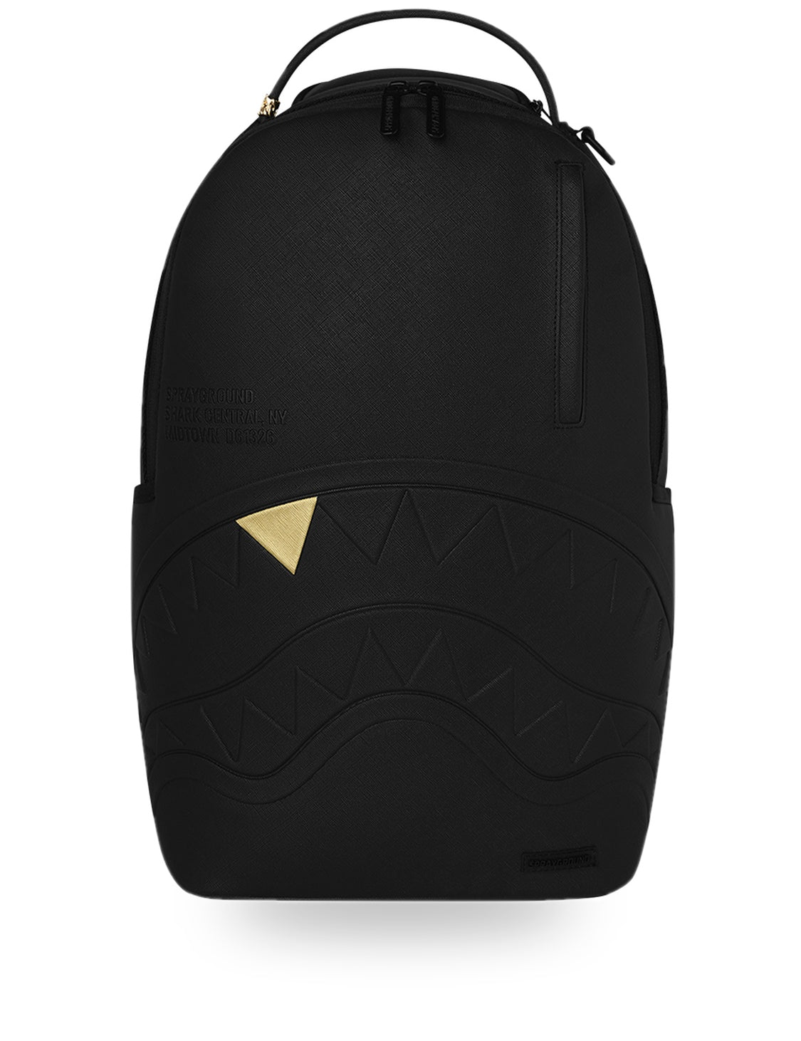 blacked out embossed gold tooth backpack<BR/> 
