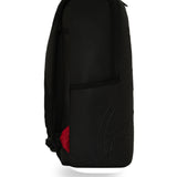 shark central embossed black nylon backpack