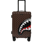 sharks in paris wtf bubble brown check carry-on luggage 