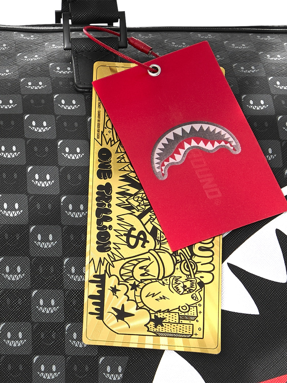 sharks in paris wtf bubble black check duffle