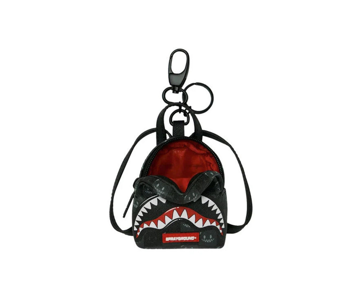 sharks in paris wtf bubble black check backpack keychain