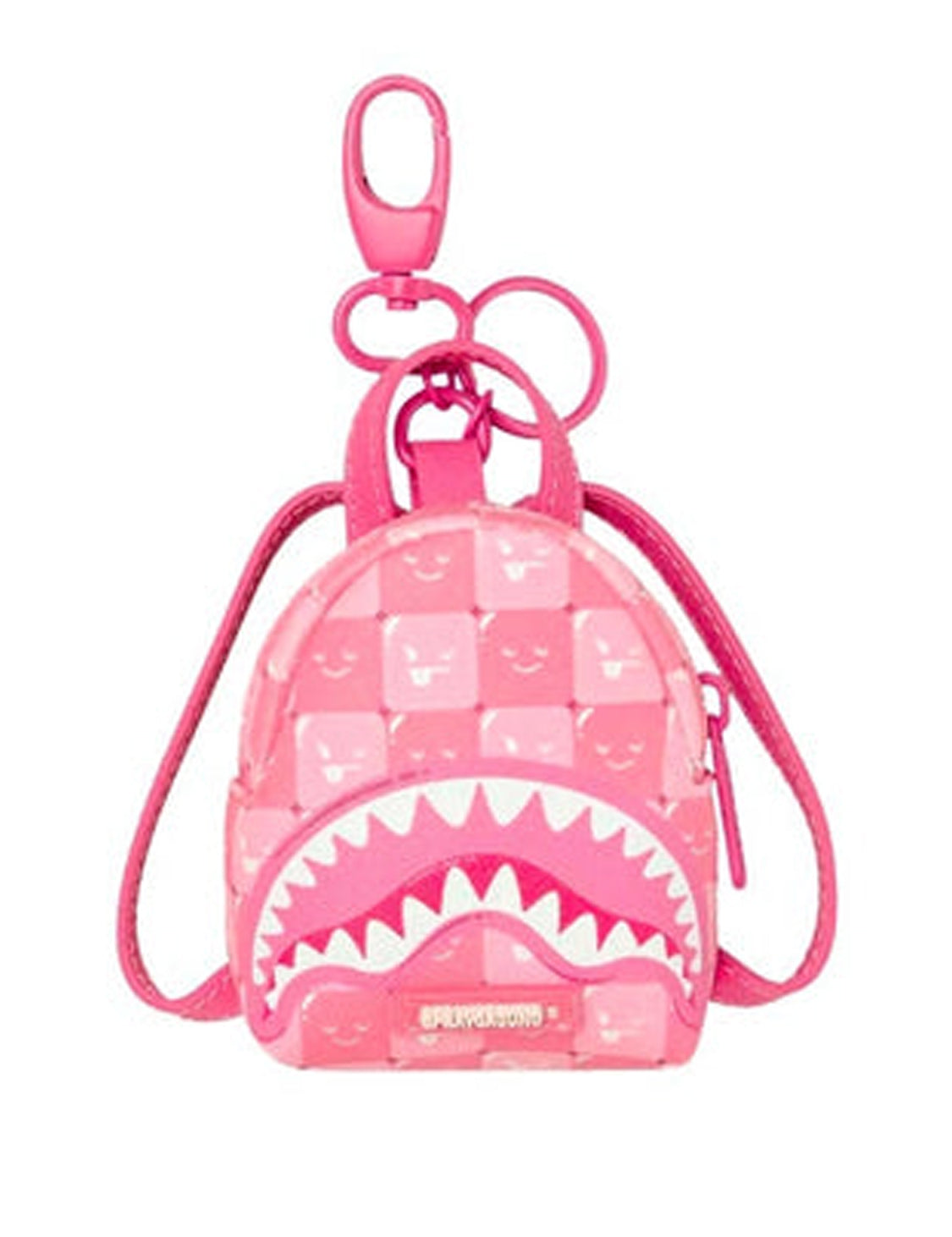 pink new check faces backpack keychain3 