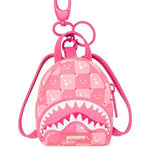 pink new check faces backpack keychain3