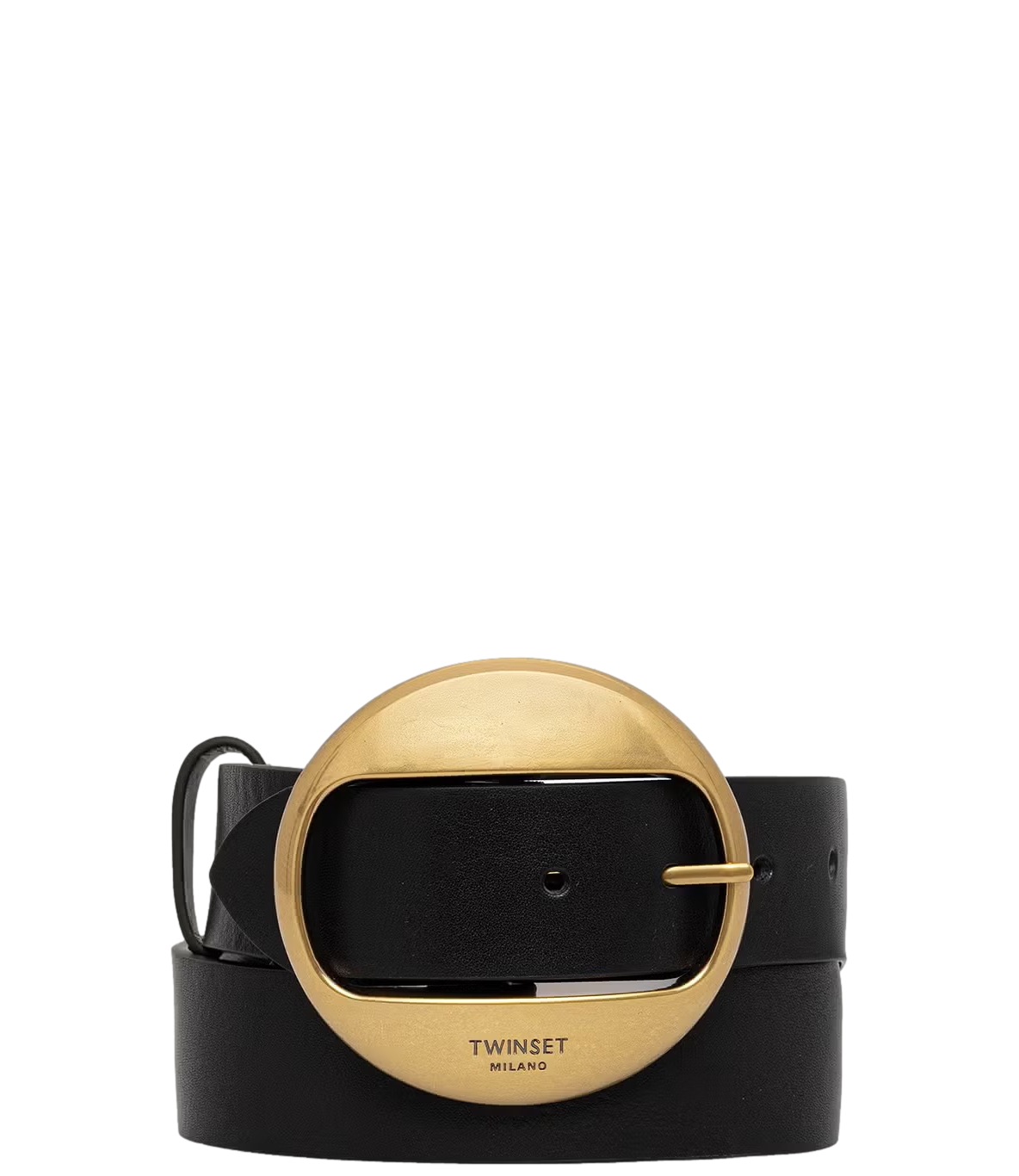 Leather Belt With Round Buckle