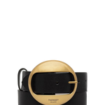 Leather Belt With Round Buckle
