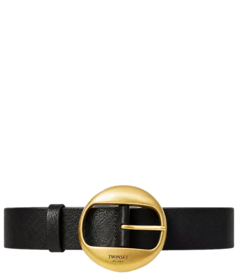 Leather Belt With Round Buckle