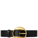 Leather Belt With Round Buckle
