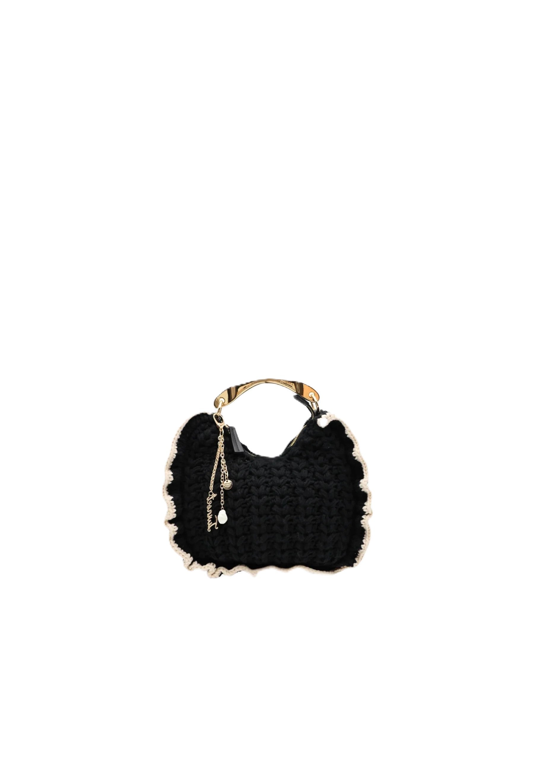 Medium Crochet Hobo Bag With Metal Handle