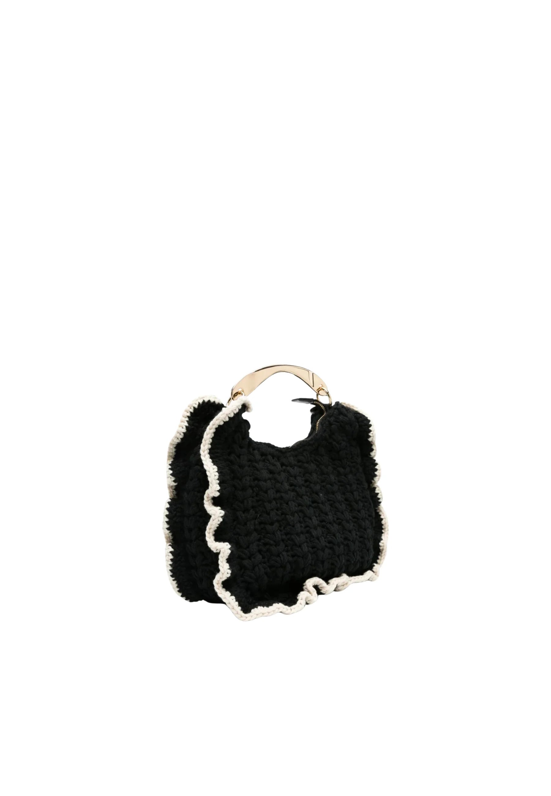 Medium Crochet Hobo Bag With Metal Handle