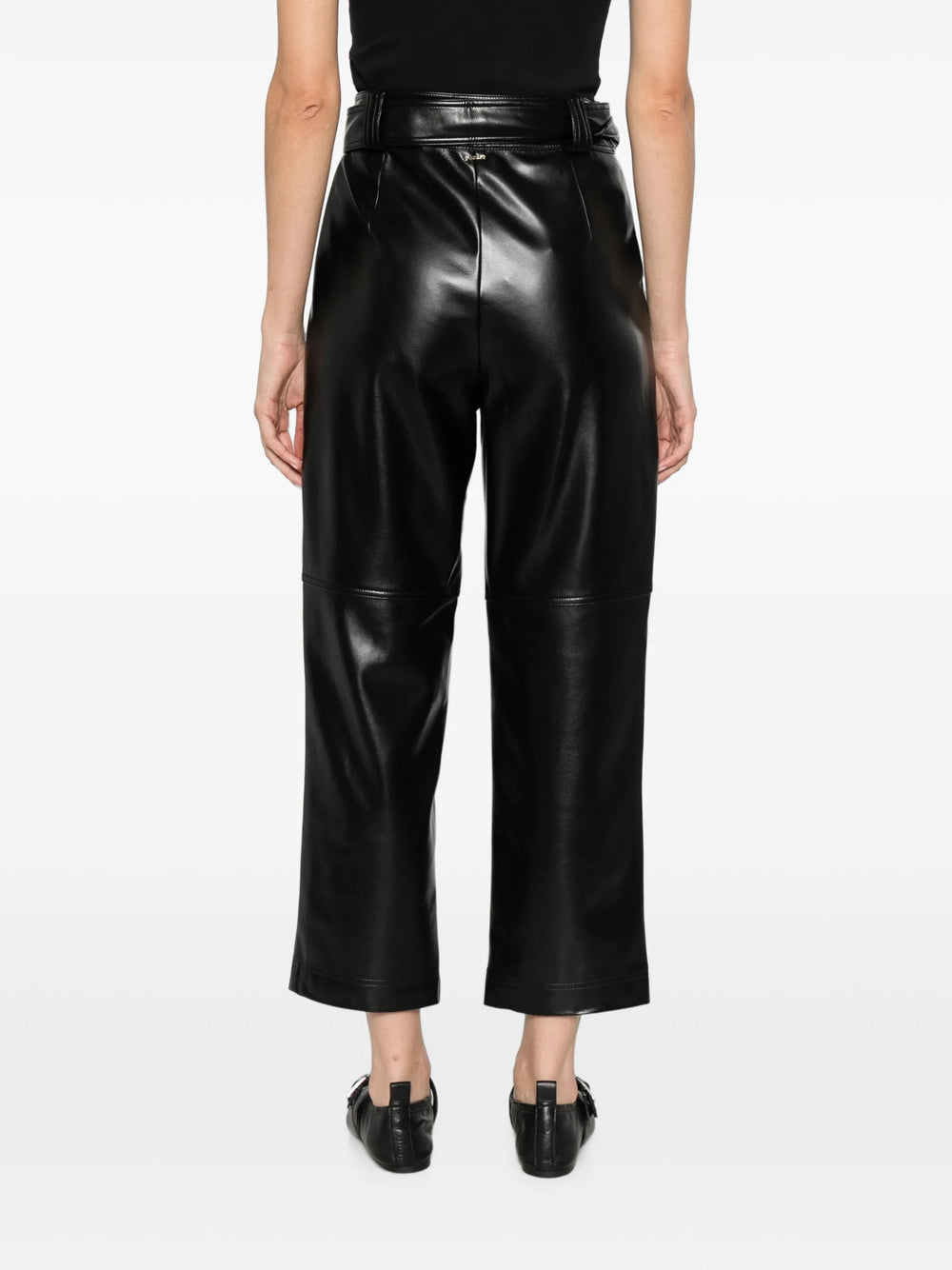 Pantalone In Tessuto Spalmato Con Cintura 
