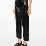 Pantalone In Tessuto Spalmato Con Cintura 