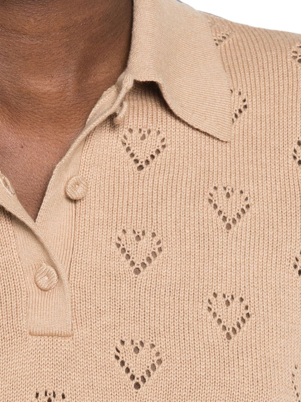 Polo In Maglia Punzonata Cuori 