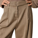 Wide-Leg Trousers w/ Belt