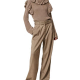 Wide-Leg Trousers w/ Belt