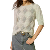 Jacquard Crew Neck Sweater L/S Diamond Sequins